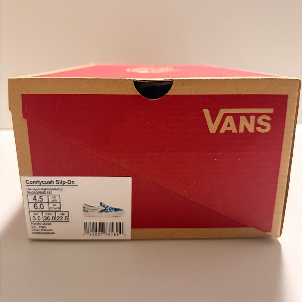 LIKE NEW-Vans Blue and White Tie-Dye Sneakers - Picture 10 of 10